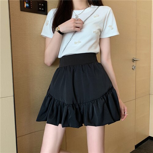 Faldas góticas de brotes para mujer, faldas ajustadas a la de cintura alta, color negro: Black / M