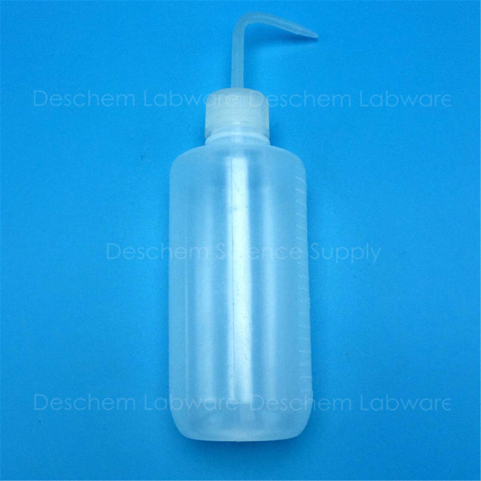 Botella lavado plástico de 1000 ml, botella graduada de 1 L, boca doblada, plástico de laboratorio