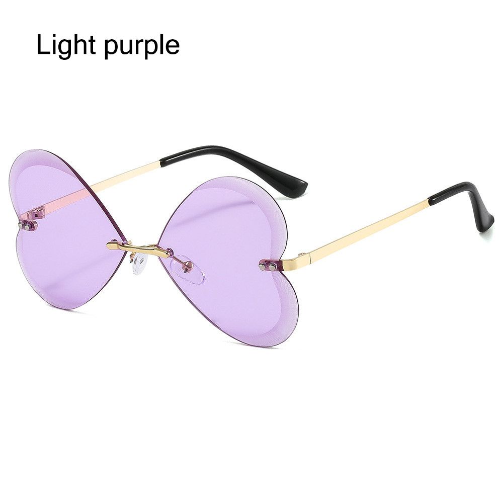 2022 nuove donne cuore occhiali da sole Vintage telaio in metallo occhiali da sole polarizzati alla moda a forma di cuore occhiali UV400 Eyewear per esterni: Light purple