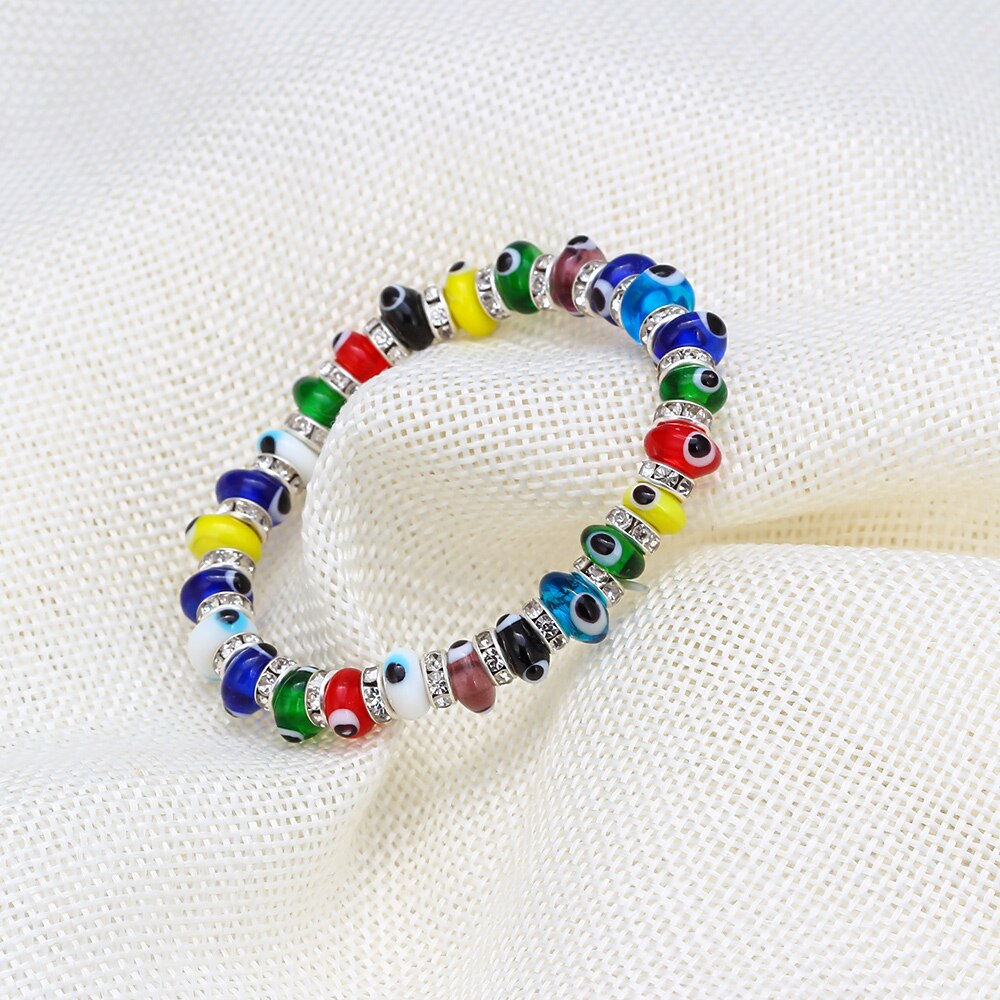 Lucky Eye Multi Color Glass Turkish Evil Eye Beads Bracelet Adjustable Chain Bracelet for Women Female Jewelry BE61