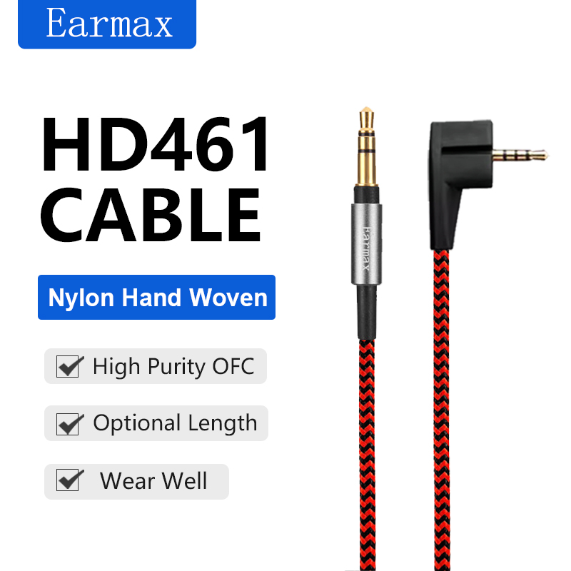For Sennheiser HD461 HD438 HD439 HD461G HD461i HD471i Earphones Replaceable 3.5mm to 2.5mm Nylon Braided Upgrade Cable