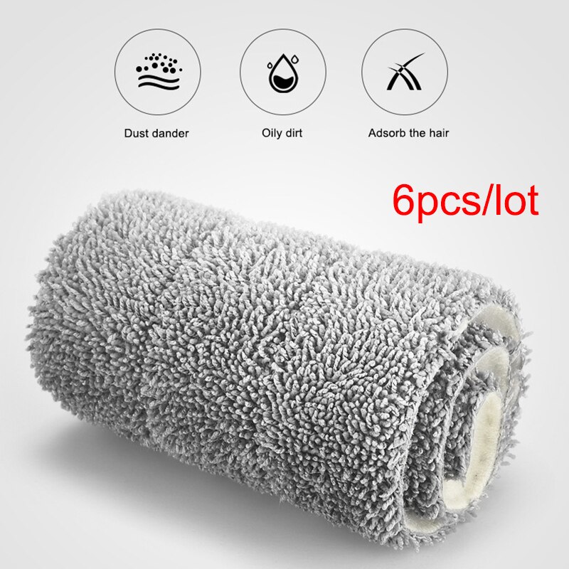 Fregona mágica para suelo, plano giratorio con cubo escurrible mopa, para lavar el suelo, limpieza del hogar, fácil,: 6cloth