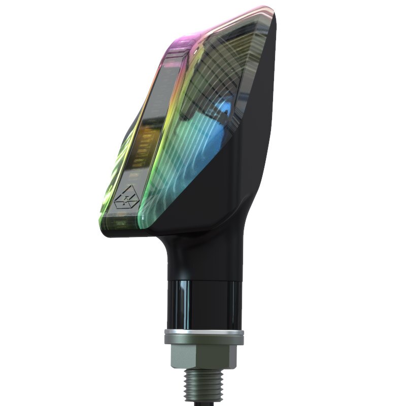 One Pair Spirit Beast L26 Motorcycle Turn Signals Lights Led Warning Lights Water Flowing Dc 12v Universal Side Visible