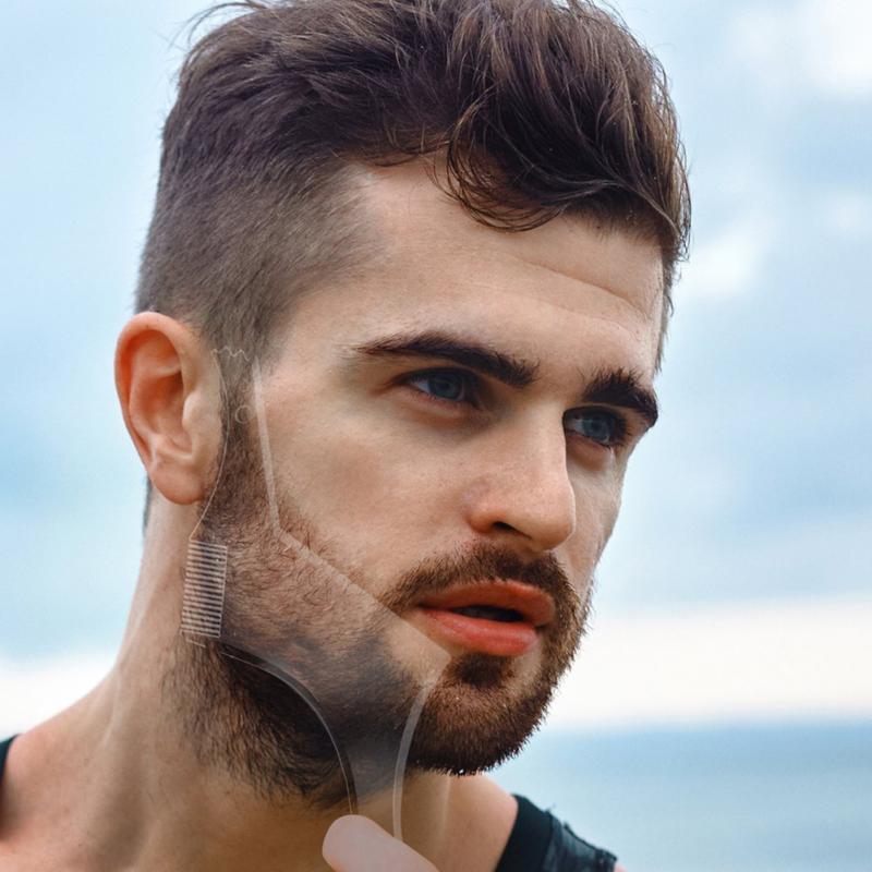 Men Beard Styling Template Comb Men's Beards Combs Transparent Trim Templates Beauty Tool Styling Accessories
