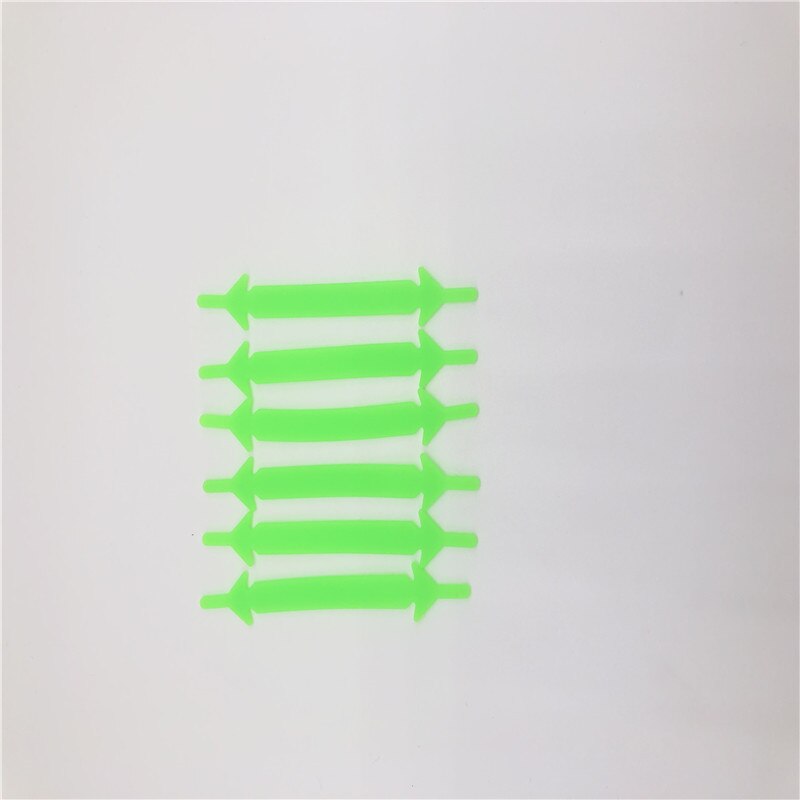Cordones elásticos de silicona para zapatos, cintas creativas de goma para perezosos, para zapatillas informales, 12 unids/paquete: Verde