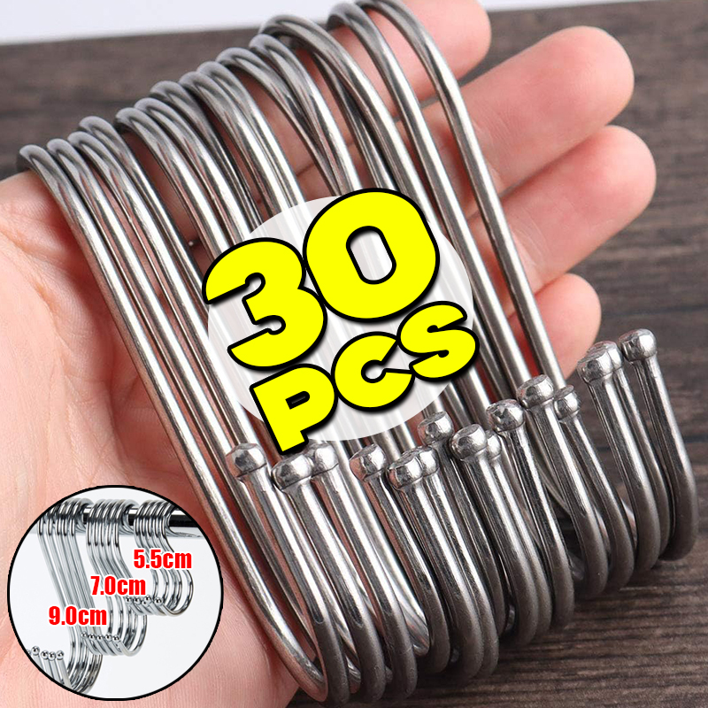10/30 Stück S-förmige Haken aus Edelstahl, Multifunktions-Hängeregal für Kleidung, Handtücher, Küche, Badezimmer, Aufbewahrungshaken, KleiderbüGel