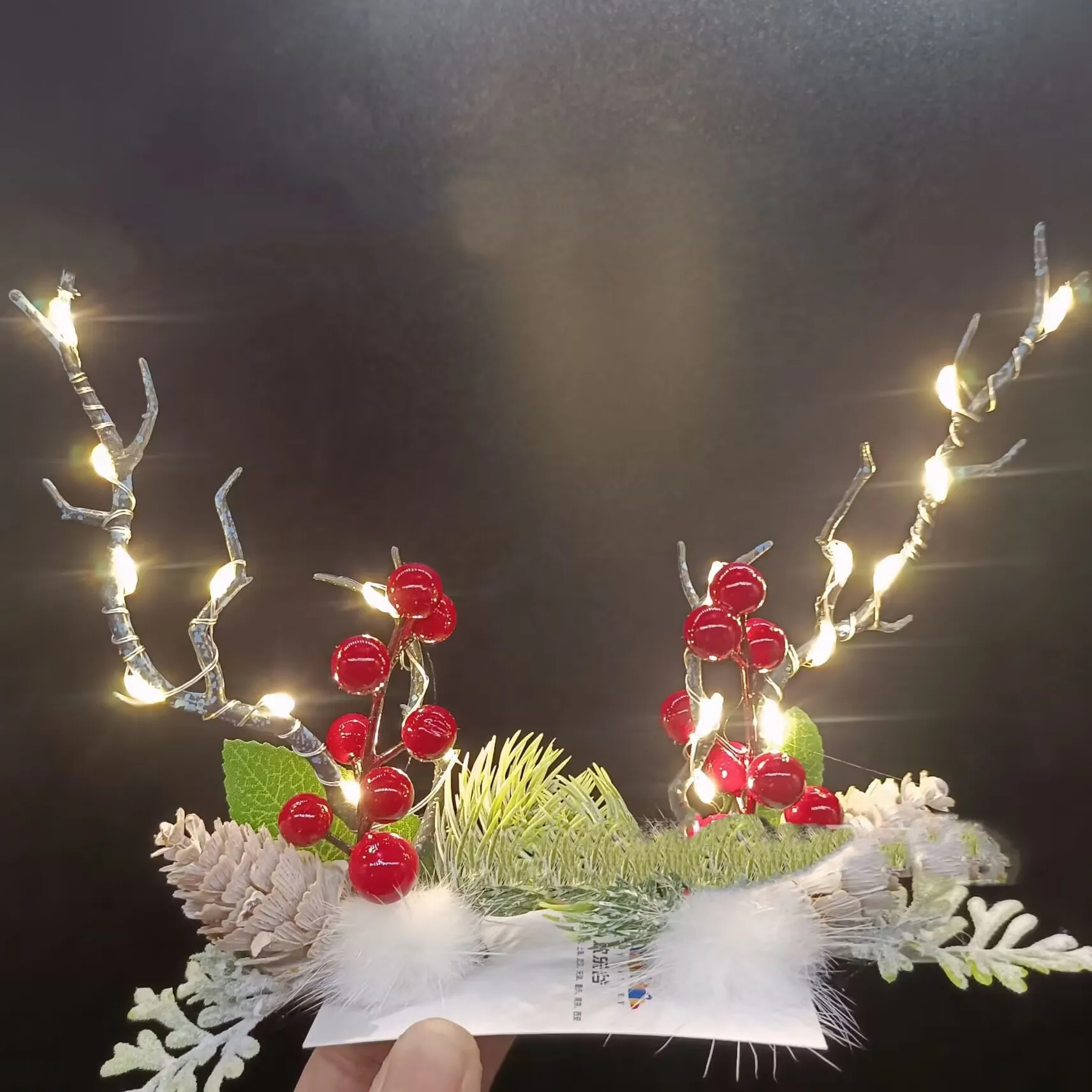 Pinzas para el pelo con luz LED, horquillas de Navidad con astas de reno, tocado para , niña, niño, Adulto, Festival de boda, 10 pares: Azul oscuro