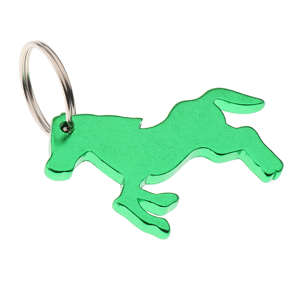 Horse Pattern Bottle Opener Key Ring Keychain Bag Pendent Novelty: Green