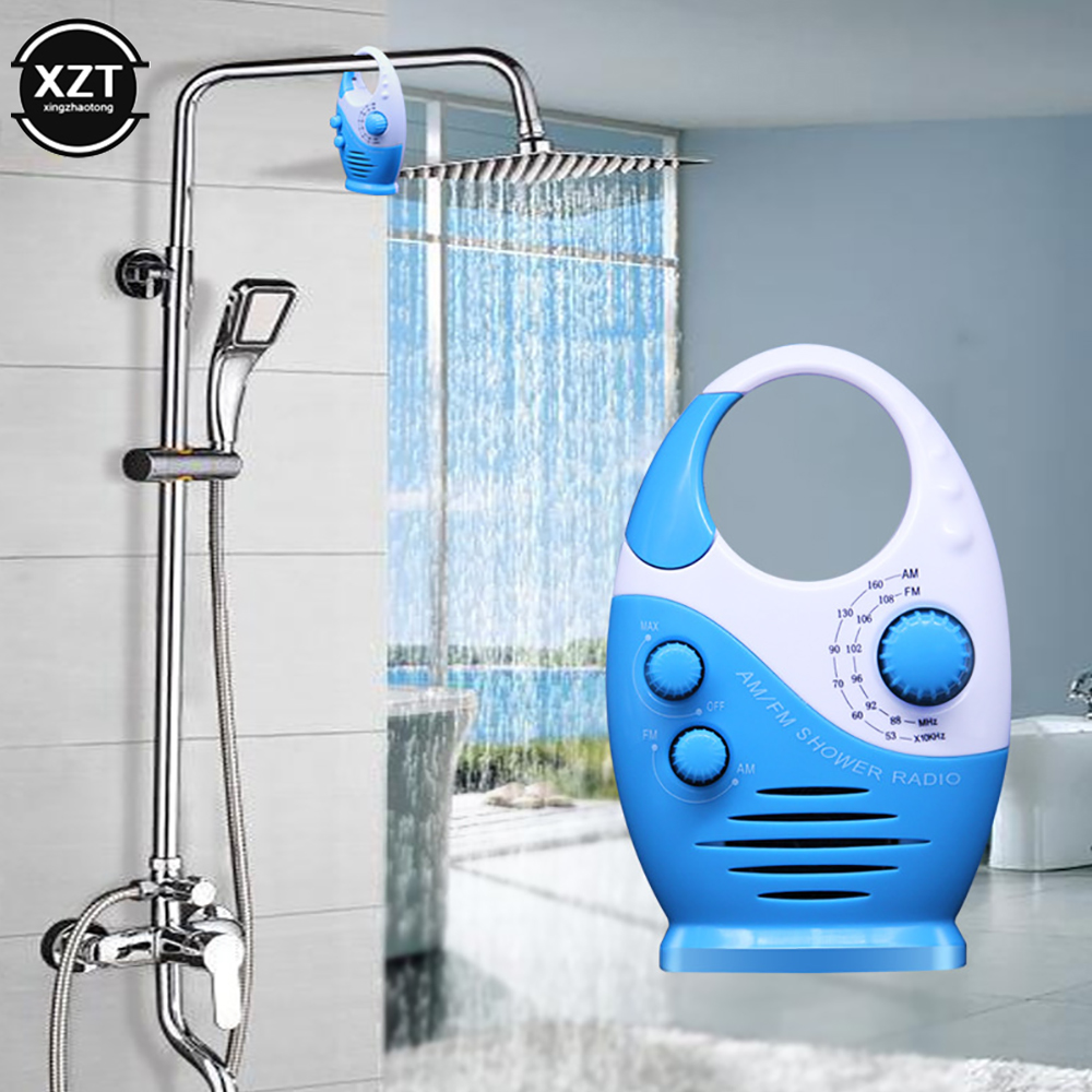 Radio FM AM portátil impermeable para ducha, Radio colgante de música para baño, cabina de baño, altavoces potentes de alta fidelidad, operados por Radio