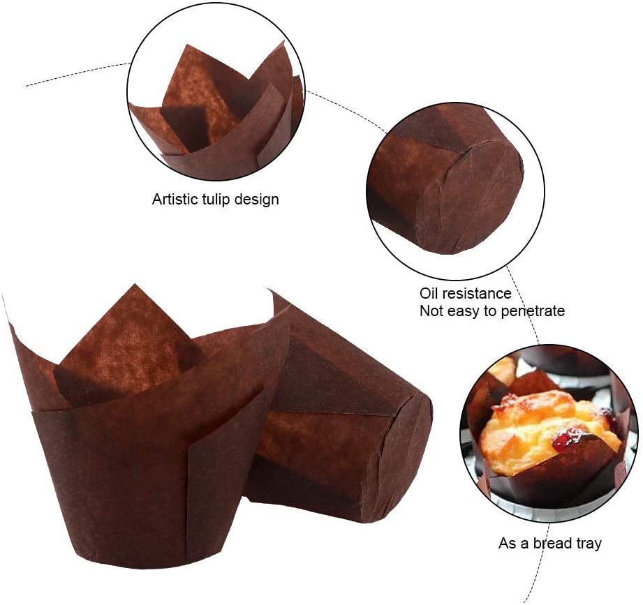 50/100150 Pieces Tulip Baking Cup Cake Cups Muffin Baking Liners Holders Rustic Cupcake Wrapper Baking Paper Parchment Paper