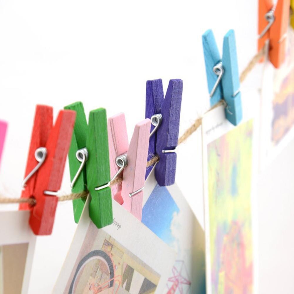 30pcs Natural Wooden Clothes Pegs Clothes Clips Wood Clamp DIY Photo Paper Peg Clothespin Craft Wooden Clip