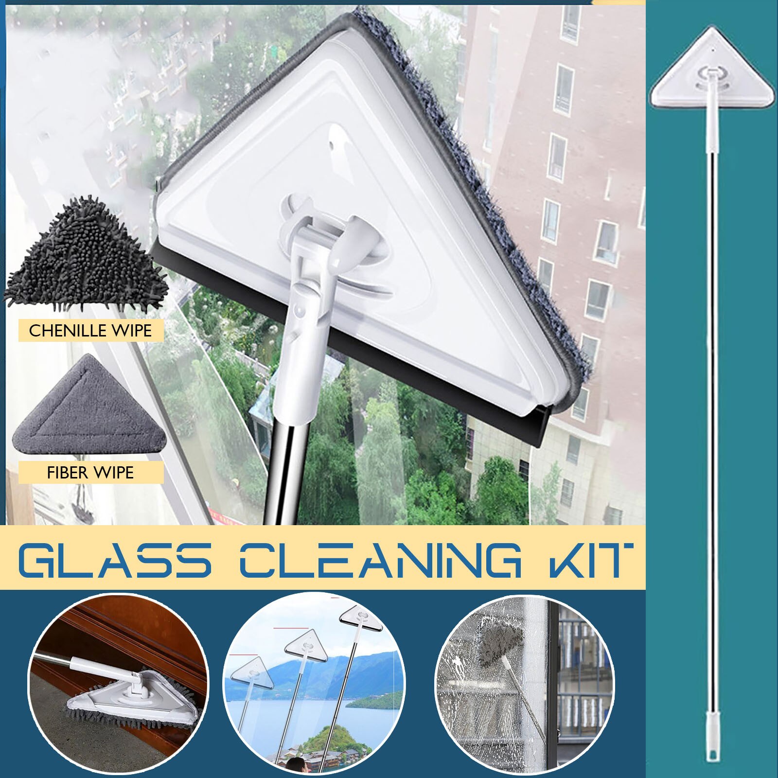 Multifunctionele Lange Staaf Telescopische Dweilen Droge En Natte Dweilen Window Cleaner Mop Voor Wassen Vloer Huisvrouw Mops # T2