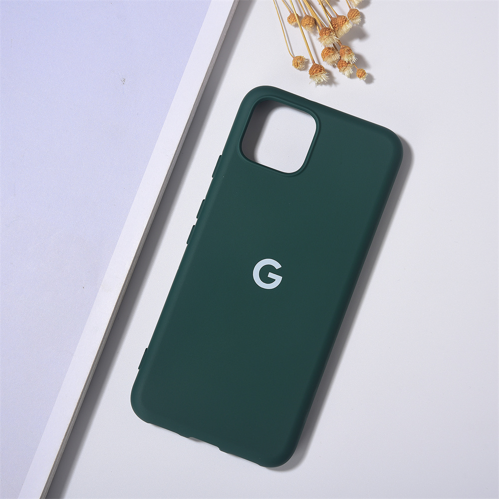 Originele hoes voor google pixel 4 , schokbestendige hoes van vloeibaar siliconenrubber, volledige bescherming voor pixel 4a 4g 5g 4xl telefoontas: Katoen / Zwart