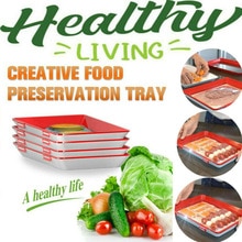 Clever Tray Food Preservation Tray Plastic Food Storage Container Set Food Fresh Storage Microwave Cover