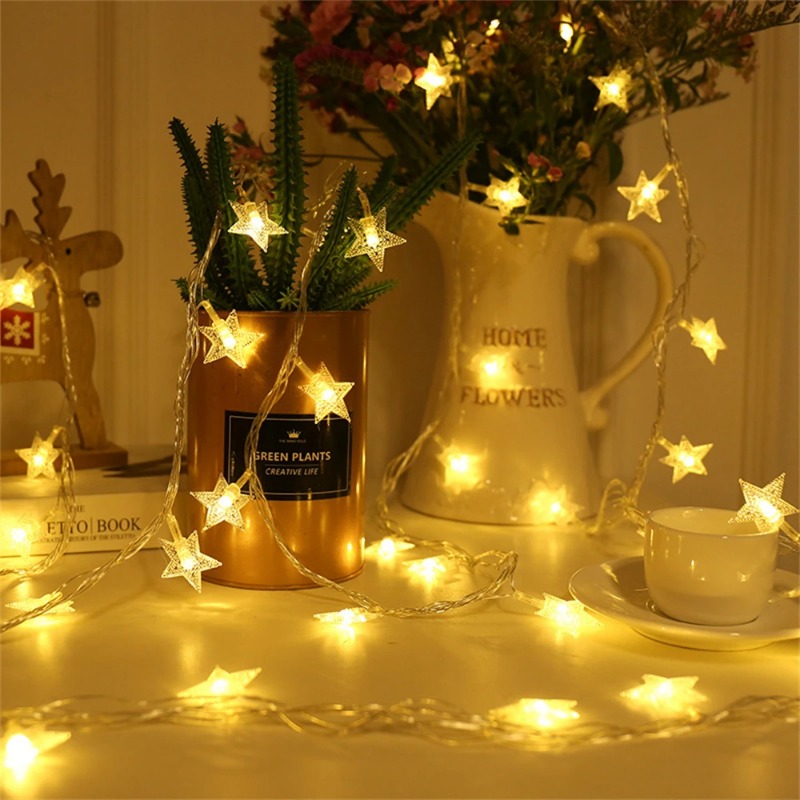 Stern-Lichterkette, USB/batteriebetrieben, LED-Lichterkette, Weihnachtslicht für Party, Hochzeit, Girlande, Weihnachtsbaumdekoration im Freien
