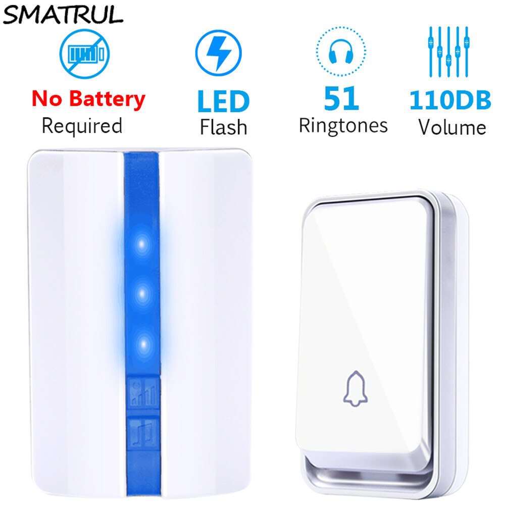 SMATRUL EU Plug Wireless Door bell DoorBell Waterp... – Vicedeal