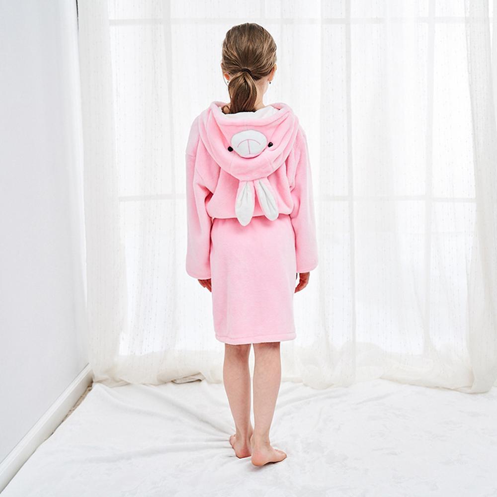 Barn mjuk badrock flanell huvtröja sovkläder tiger rådjur ko räv kanin elefant djur tecknad morgonrock pyjamas för pojkar flickor