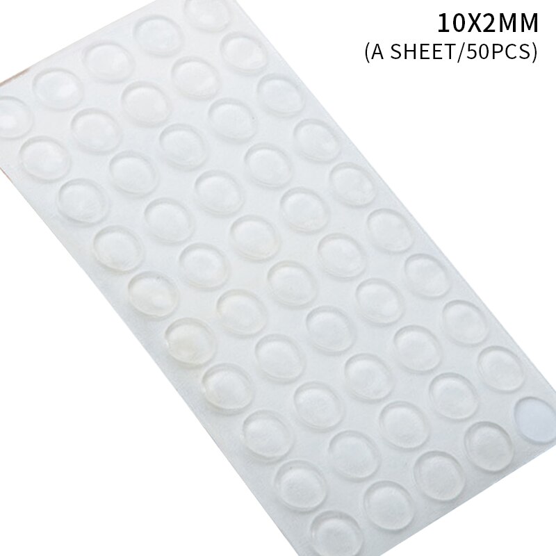 50pcs Furniture Bumpers Adhesive Silicone Bumper Pads Surface Protection for Wall Door Wooden Floor 10X2MM: Default Title