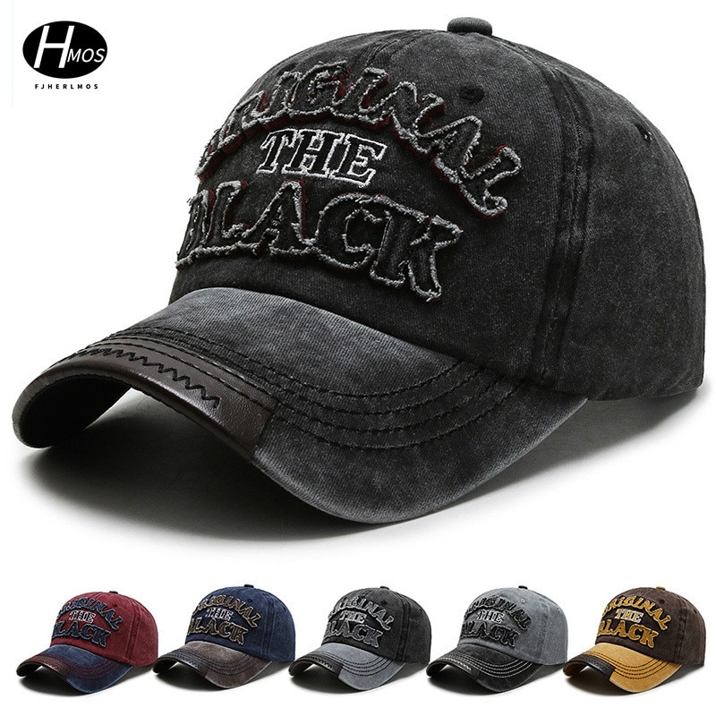 Casquette de baseball alphabet rétro en coton délavé pour homme et femme, chapeau de soleil, avec avant incurvé, pour sports de plein air, collection printemps et automne