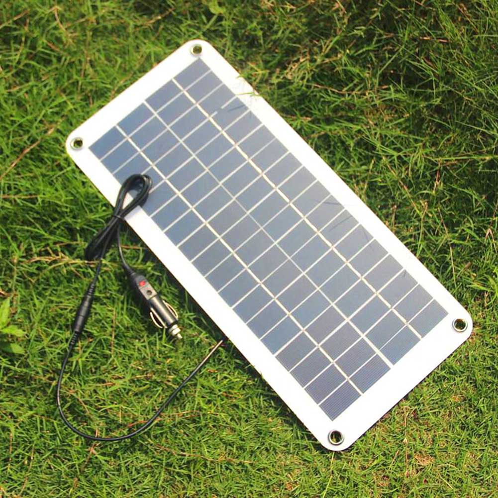 20W Solar Panel 12V to 5V Battery Charger USB for Car Boat Caravan Power Supply --M25