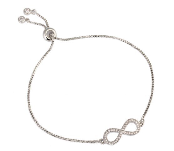 1Pcs 9Mm * 25Mmdiamond Infinity Verstelbare Armband Voor Vrouwen Mode 8 Woord Armband Voor: 1