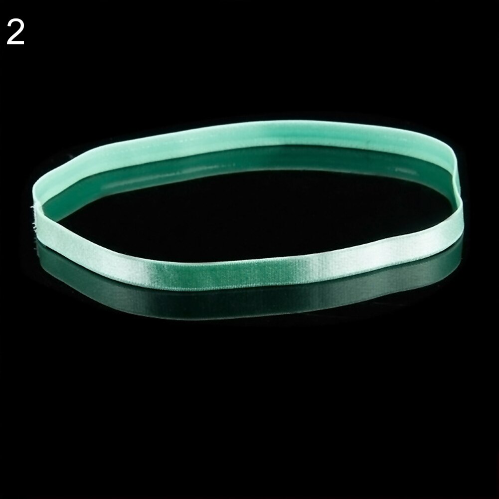 1Pc Women's Men's Candy Color Wide Sports Yoga Stretch Hairband Running Anti-Slip Elastic Headband Hair Band Running Sweatband: Green