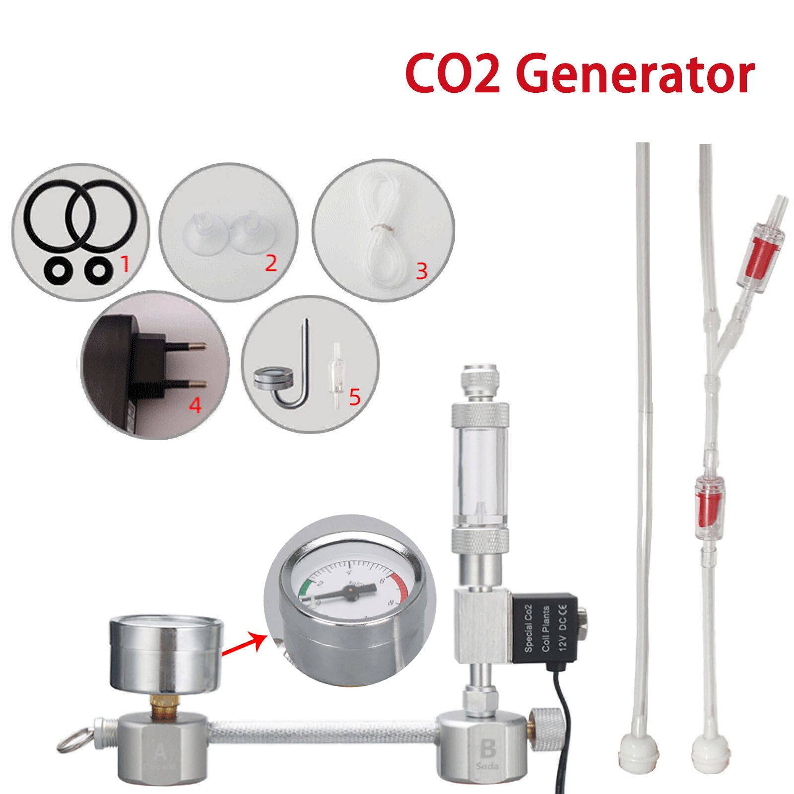 DIY CO2 Generator System Kit Aquarium CO2 Generator Bubble Counter Diffuser With Solenoid Valve For Aquatic Plant Growth