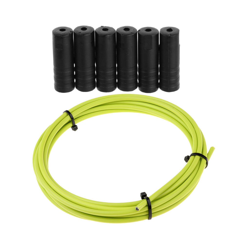 Cable de cambio de marchas para bicicleta de montaña, cubierta de manguera, tapas de extremos, consejos engarzados, duradero y de alta dureza, 9,7 pies por rollo: Green