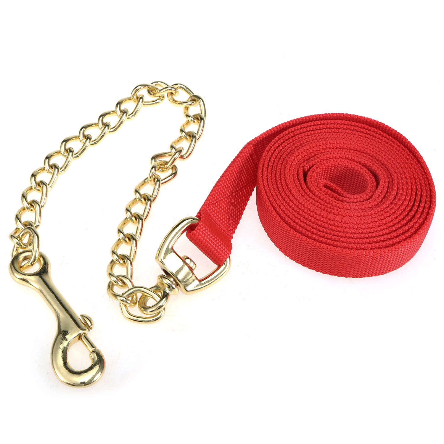 8.5ft lonża linia koń smycz kantar z łańcuchem zwierzę domowe pies posłuszeństwo przypomnij szkolenie w prowadzeniu konia lonża linia