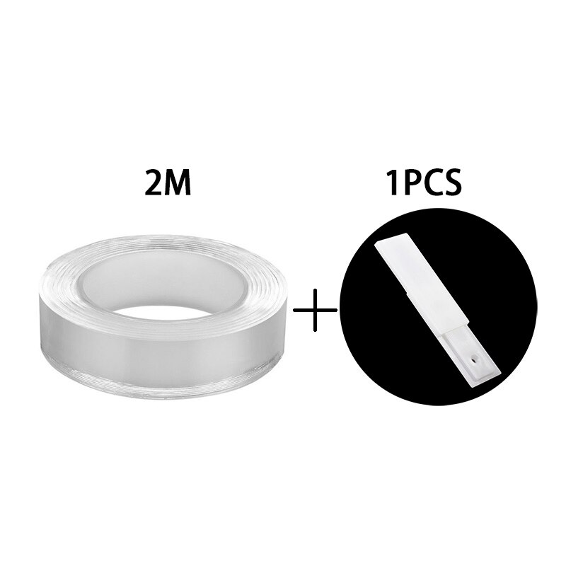 1m/3m/5m double sided tape nano magic tape double sided nano magic tape fixertape: Silver