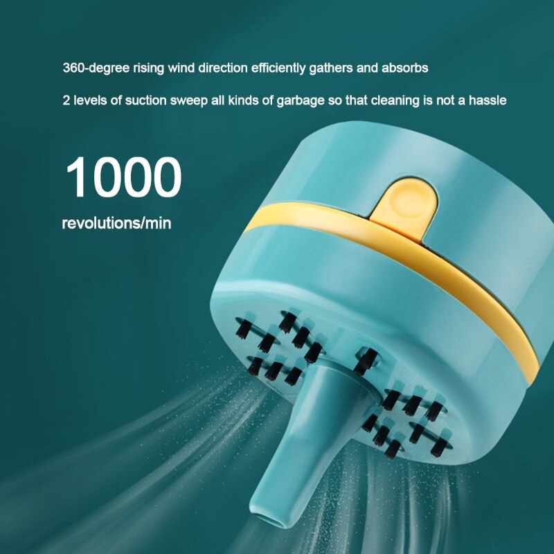 Electric Hand Held Vacuum Cleaner Small USB Rechargeable Cordless Car Desktop Mini Cleanning Device for Home Appliance D7YA