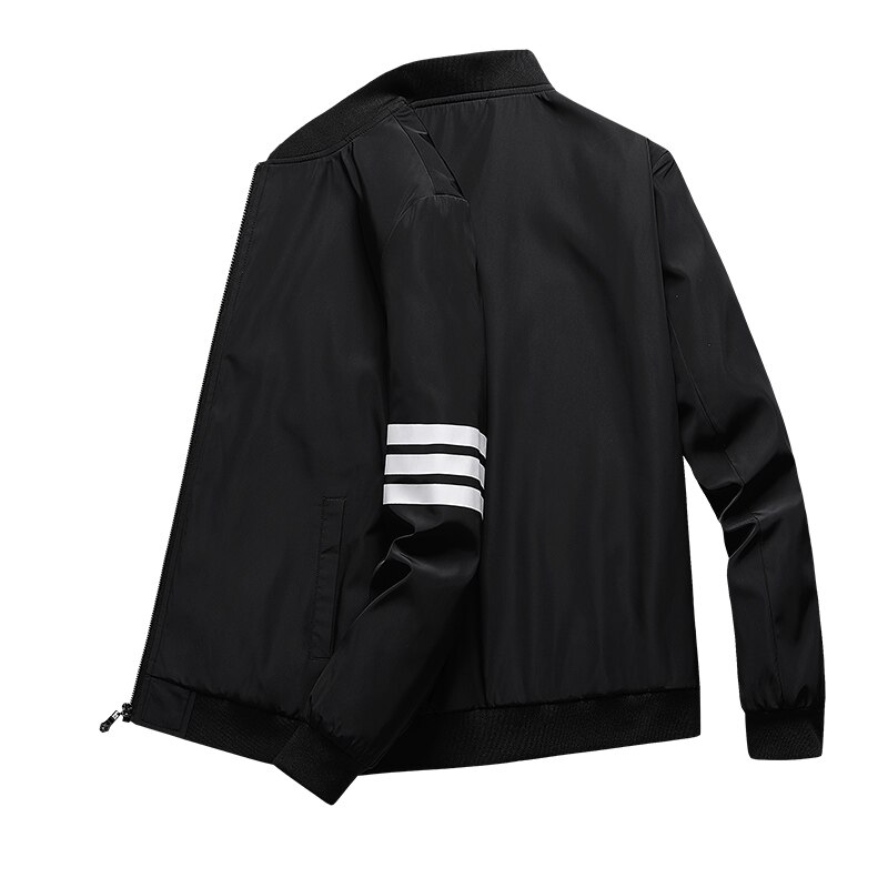 Stativ krage jakke vår sommer tynn seksjon baseball uniform glatt stoff fritidsjakke bomber jakke menn polyester 5xl