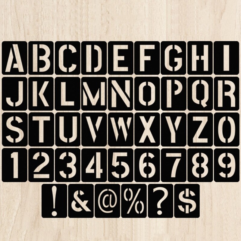 42 Pieces Letter Number Stencil Set Plastic Alphabet Painting Templates Mold Kit