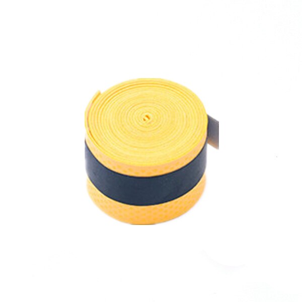 1/3PCs Tennis Clap Rubber Badminton Racket Grip Handle Rubber Non-slip Sweat-absorbent with Racket Grip Handle Winding Tape: Yellow