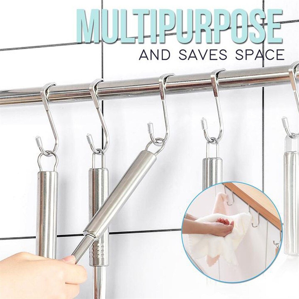 Stainless Steel S Hooks Cupboard Storage Rack For Kitchen Bathroom Office Reusable Seamless Hanging Hook