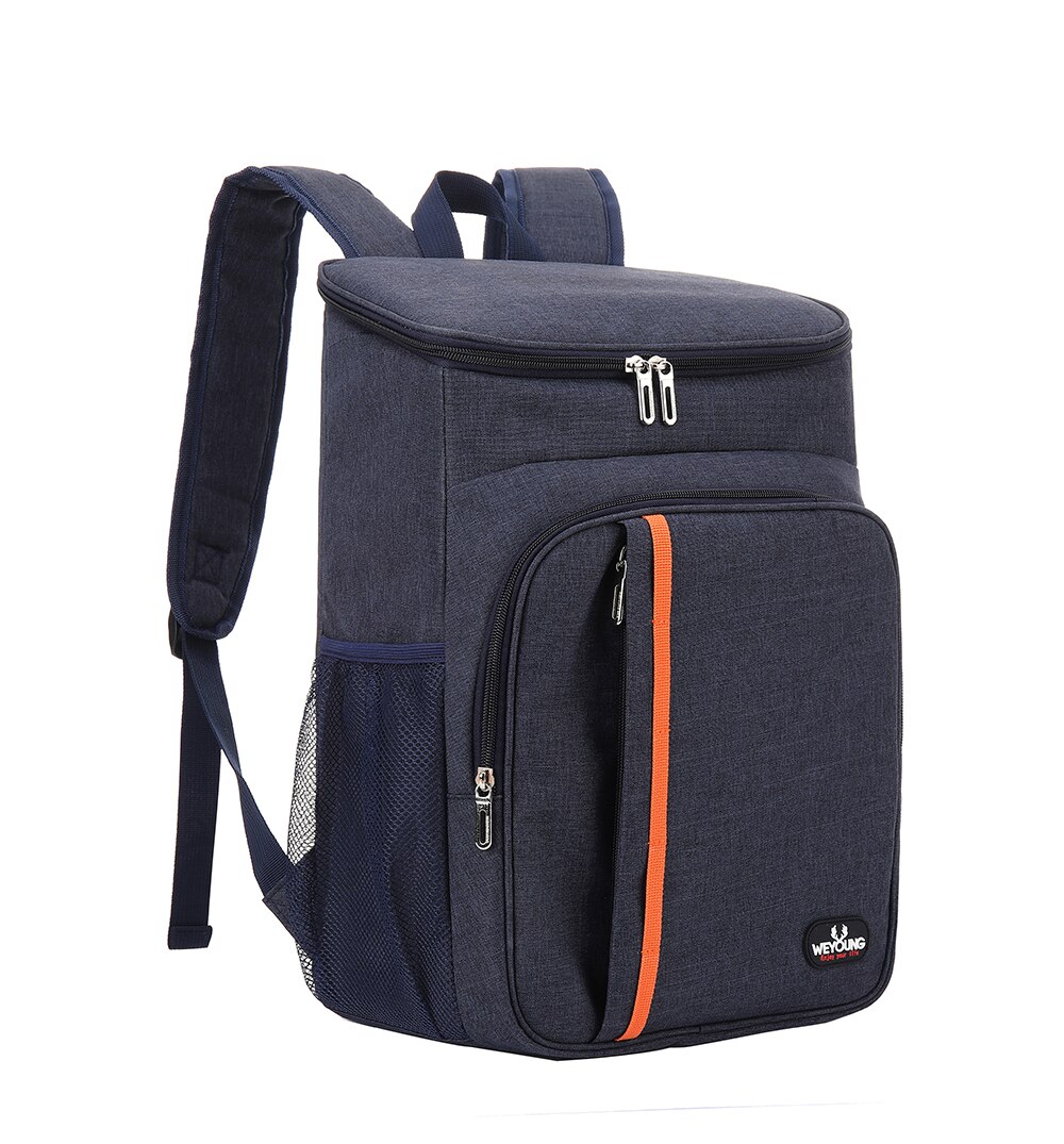 Ao ar livre grande capacidade à prova de vazamento homem mulher térmica isolado cooler ombro mochila piquenique saco: Dark Blue