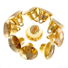 10Pcs 2cm Goud Jingle Bell Kerstboom Opknoping Ornamenten Decoraties
