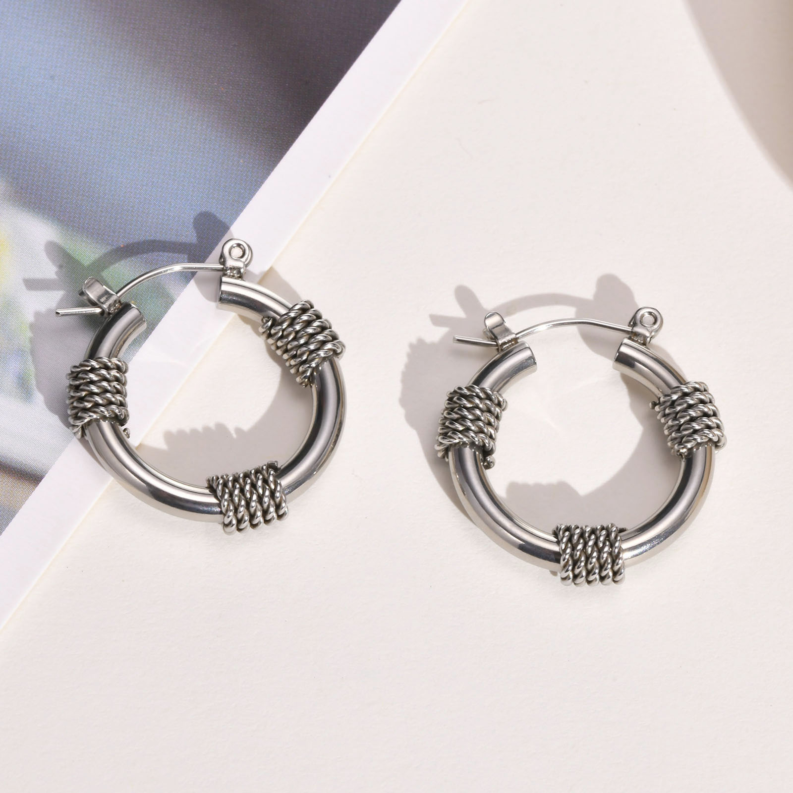 Mannen Hoop Earring, Roestvrij Staal Coil Wire Wrap Earing, Bali Hoepel Oorbellen Voor Mannen Vrouwen Sieraden.