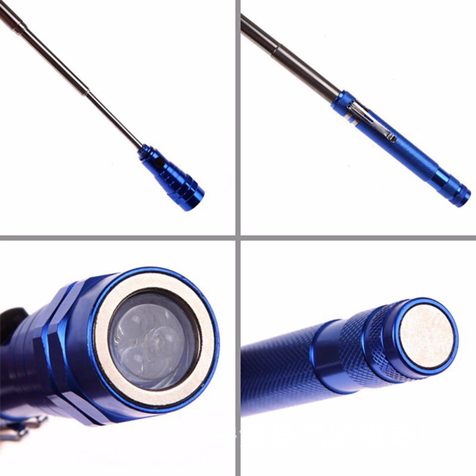 3-LED Magnetic Flashlight Pen Torch Retractable Free Bending Car Repair Light Small Pocket Linterna for Working