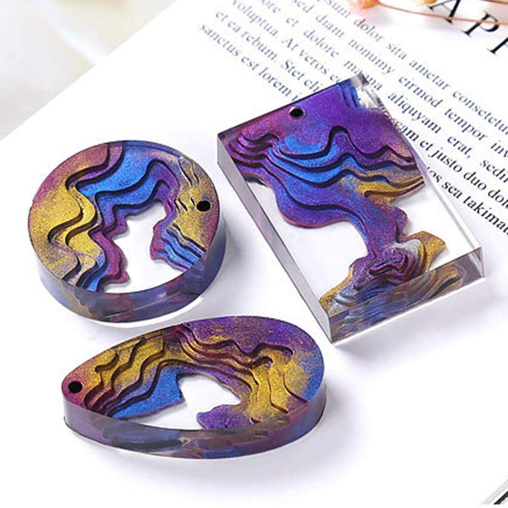 5pieces/set pendant silicone Mold Resin Silicone Mould handmade DIY Jewelry Making epoxy resin molds