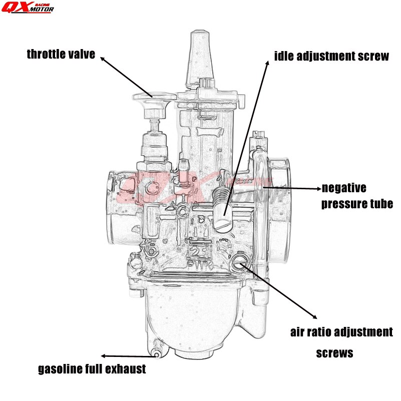 Høy ytelse universell modifikasjon motorsykkel forgasser 21mm 24mm 26mm 28mm 30mm 32mm 34mm pwk kraft jet forgasser karbo