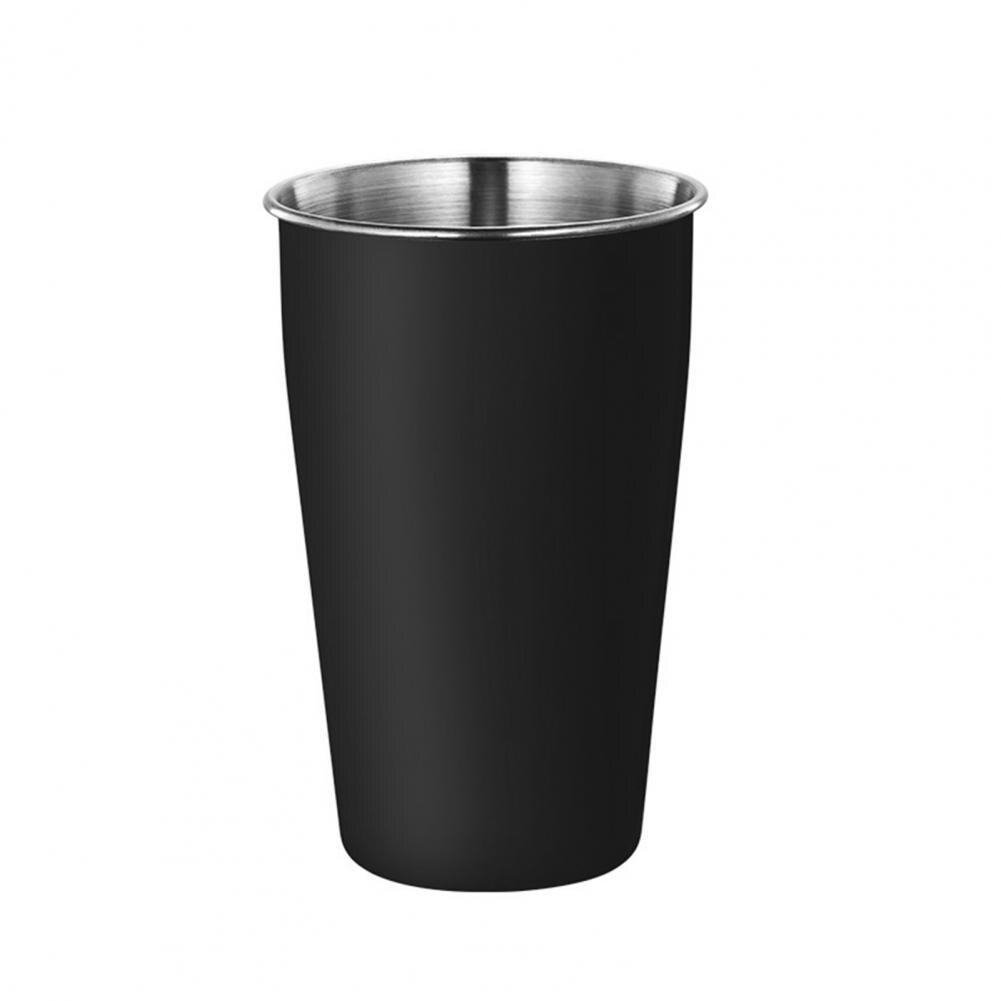 350/500ml Espresso Cups Stainless Steel Stackable Mug Coffee Cups Juice Beer Mug Water Cup Tumblers Coffee Mug Drinking Cup: Black 500ml