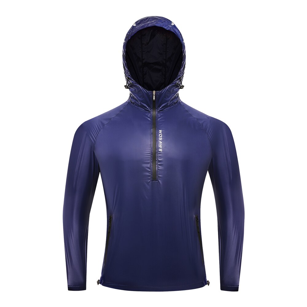 WOSAWE Giacca da corsa da ciclismo da uomo impermeabile e riflettente, giacca a vento leggera, giacca da bicicletta antivento(Nero 3XL