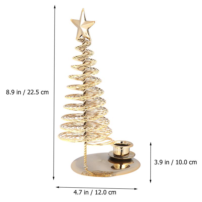 Christmas Candle Stand Pine Tree Shaped Candle Holder Metal Candlestick Christmas Decoration Party Supplies Home Decor