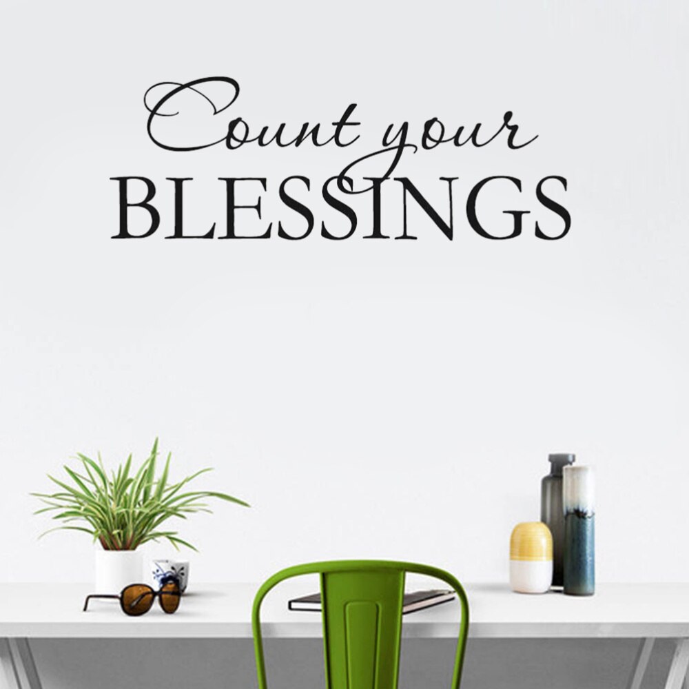Count Your Blessings Wall Sticker Vinyl Wall Decal Inspirational Wall Decal