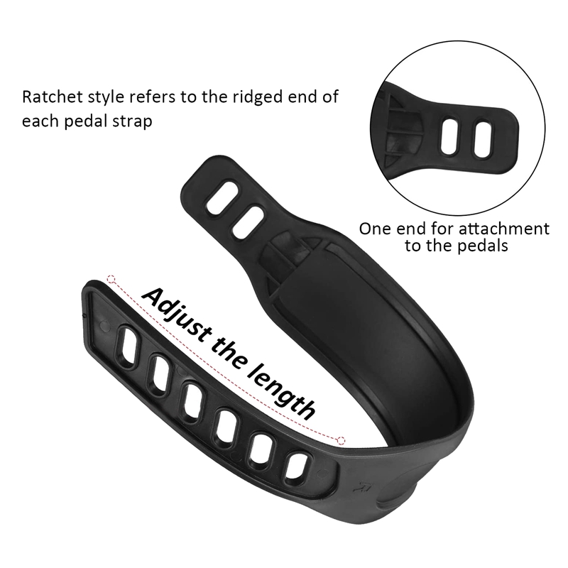 2 Pairs Bike Pedal Straps Adjustable Length Universal Pedal Straps For Spinning Exercise Cycle Home Or Gym