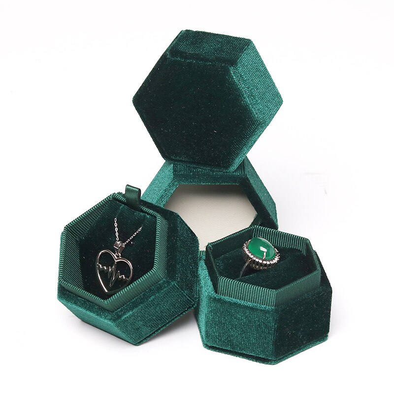 Ringe Box Schmuck Verpackung Box anhänger Box Schmuck ContainerHigh Ohrringe Halter Samt Paar: Dark green / Pendant box