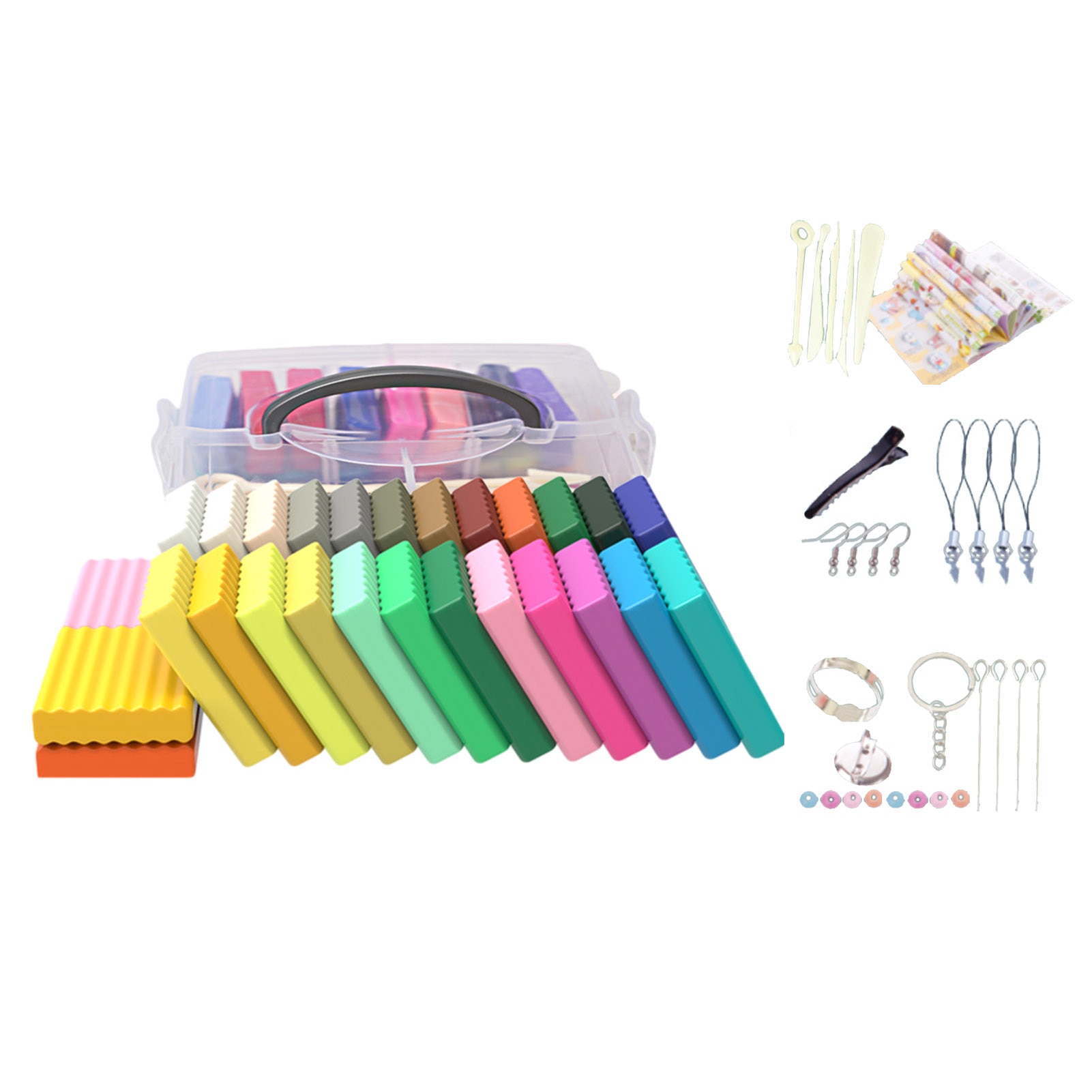 Polymer Clay Modeling Kit DIY Oven Bake Clay With Sculpting Tools Conducive To Imagination Creativity Brighter Strong Plasticity: 42 colors