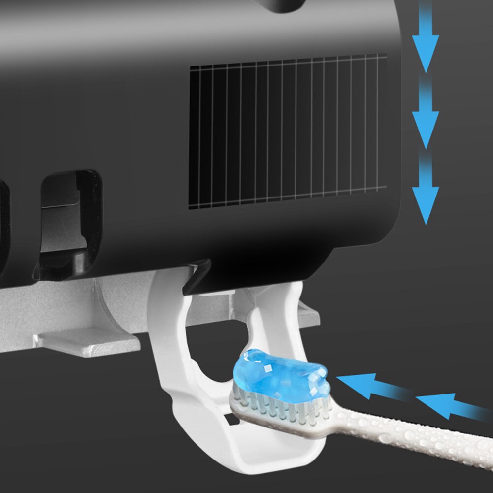 Solar UV Toothbrush Holder Wall Mount Toothpaste Dispenser Toothpaste Dispenser Wall Mounted Storage Shelf