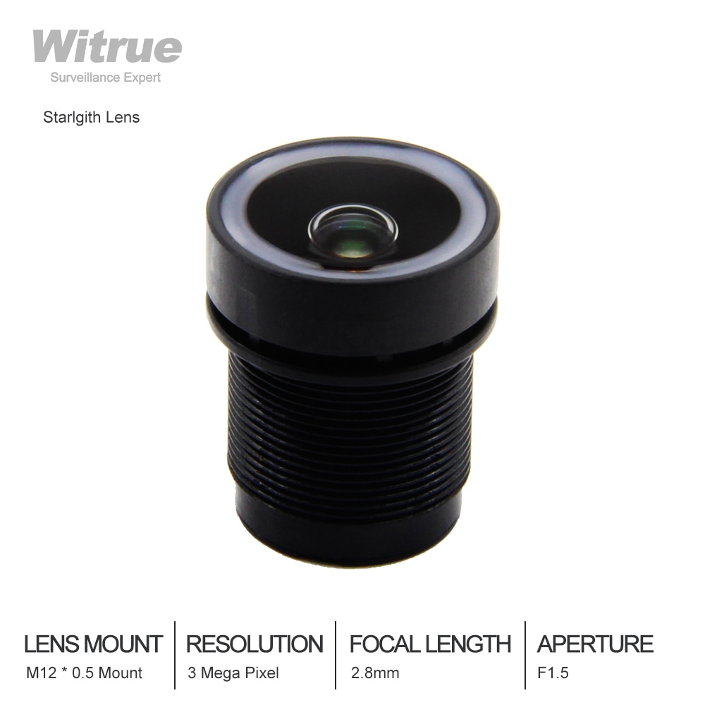 Witrue Starlight Cctv Lens 3MP 2.8Mm Diafragma F1.5 Lenzen Voor Sony IMX290/291/307/327 Lage Licht Cctv ahd Ip Camera